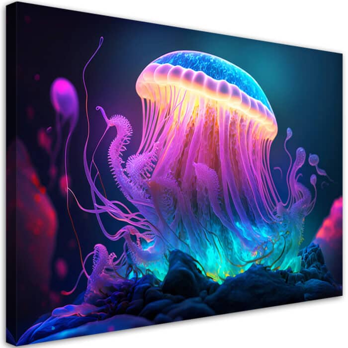 Obraz na płótnie, Neonowa meduza img_1