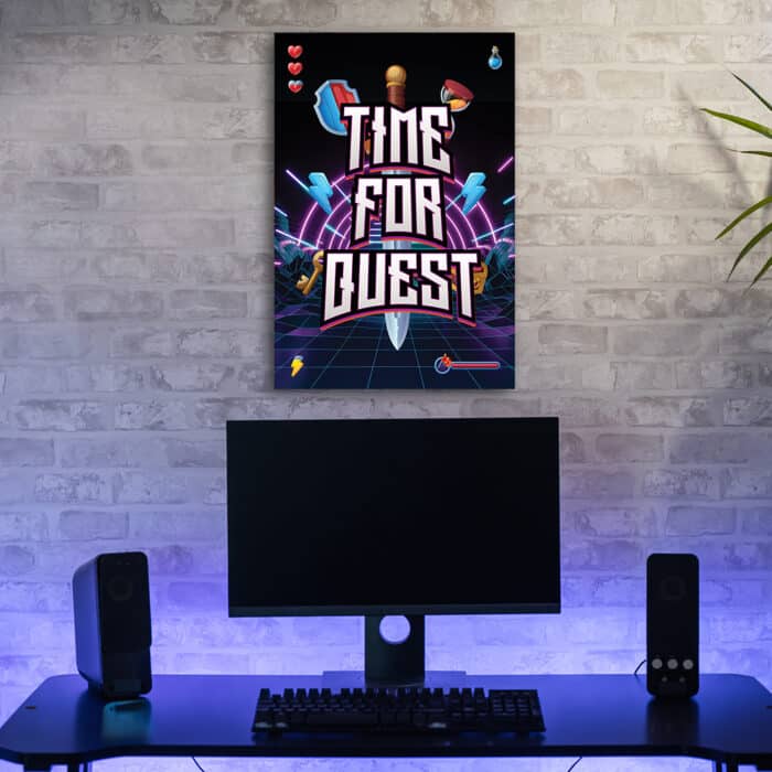 Obraz na płótnie, Napis Time for quest dla graczy img_2