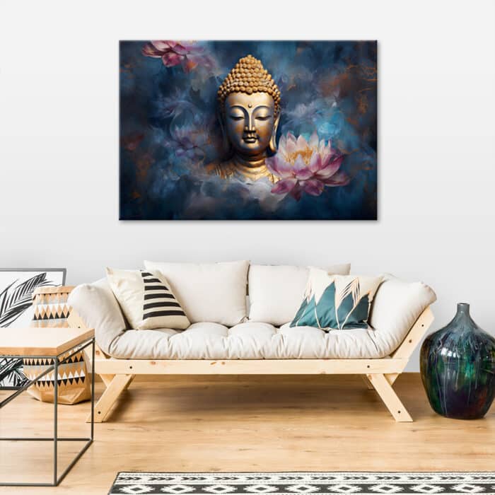Obraz na płótnie, Budda i kwiaty zen img_2
