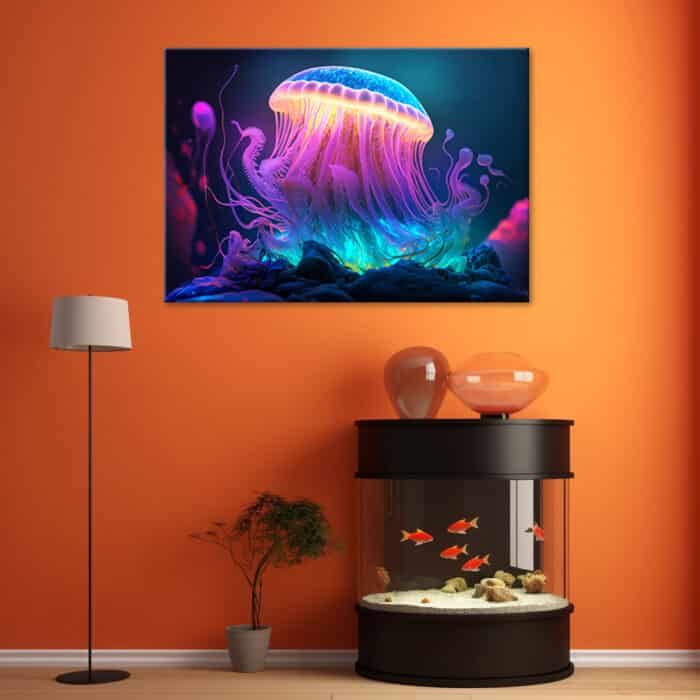 Obraz na płótnie, Neonowa meduza img_2