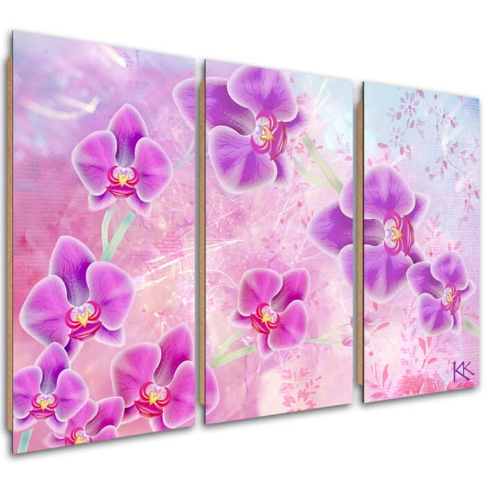 Obraz trzyczęściowy Deco Panel, Orchidea Kwiaty Abstrakcja img_1
