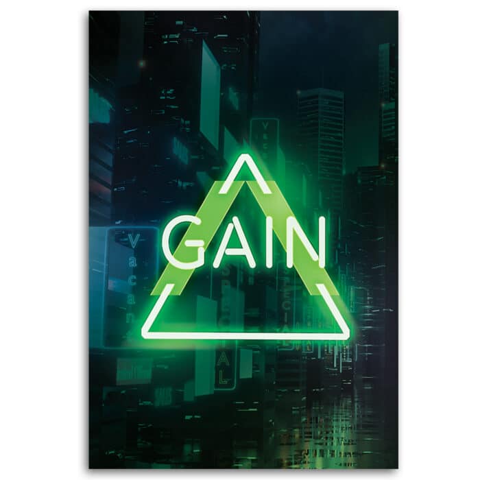 Obraz Deco Panel, Zielony napis GAIN dla gracza img_3