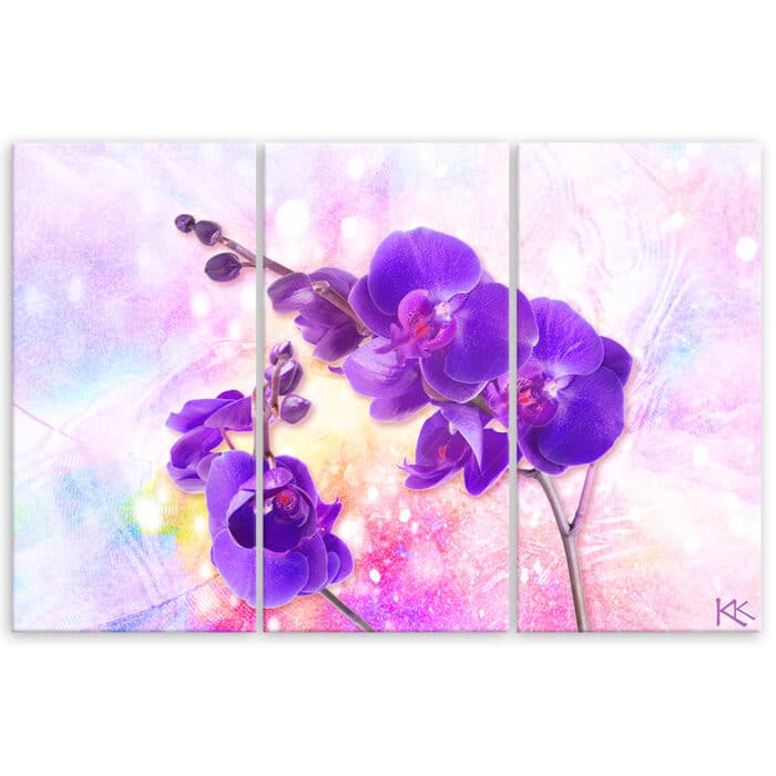 Obraz trzyczęściowy Deco Panel, Fioletowy kwiat orchidei img_3
