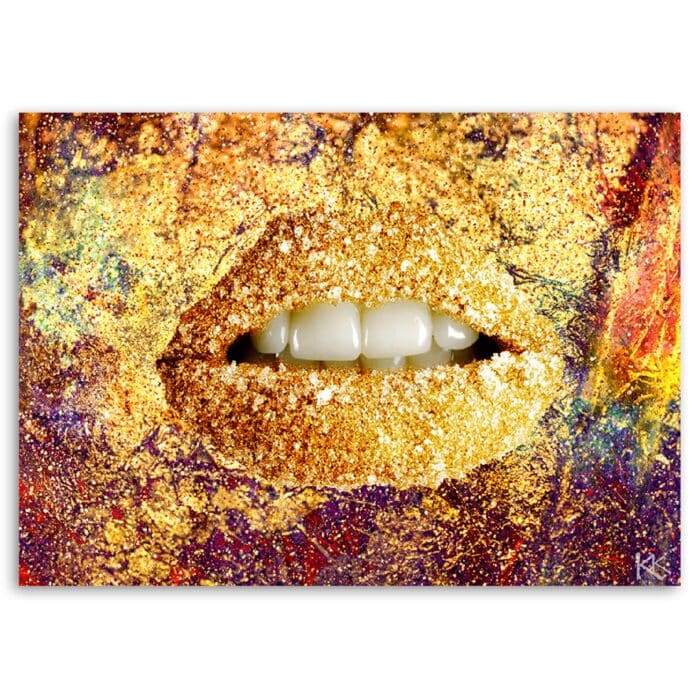 Obraz Deco Panel, Abstrakcyjne złote usta img_3