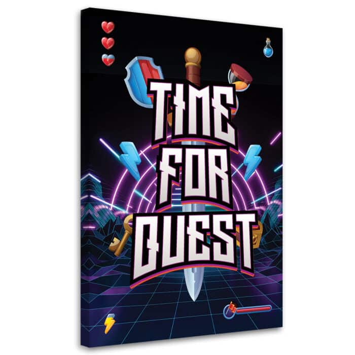 Obraz na płótnie, Napis Time for quest dla graczy img_1