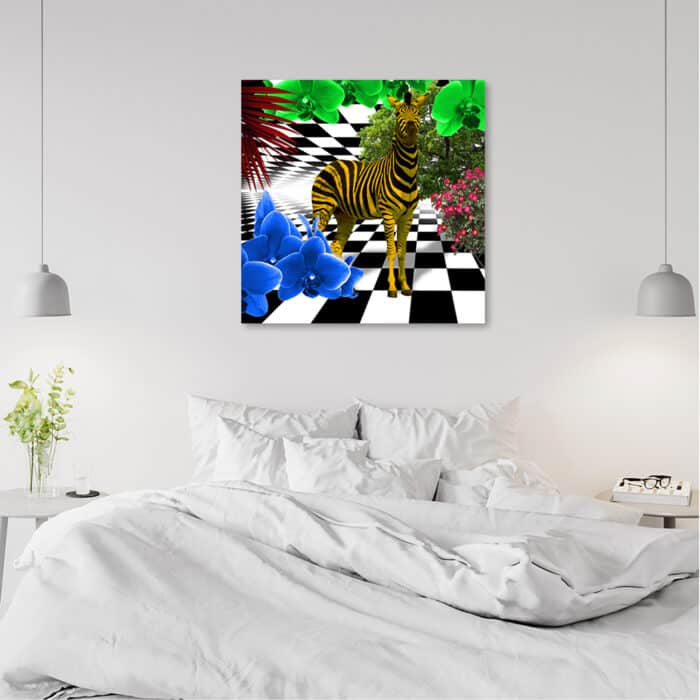 Obraz na płótnie, Kolorowa zebra natura, zwierzęta img_2