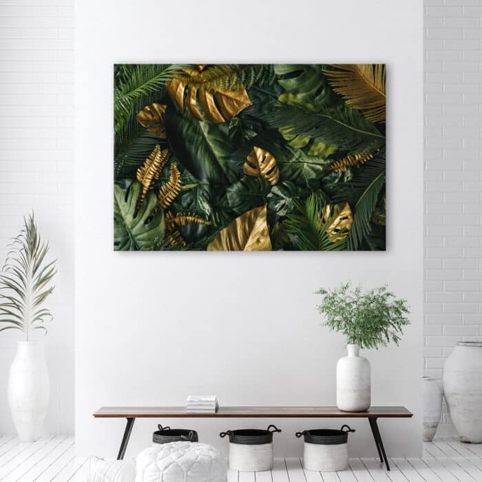 Obraz Deco Panel, Złote liście tropikalne img_2