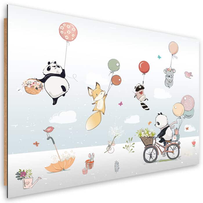 Obraz Deco Panel, Kolorowe zwierzątka z balonikami img_1
