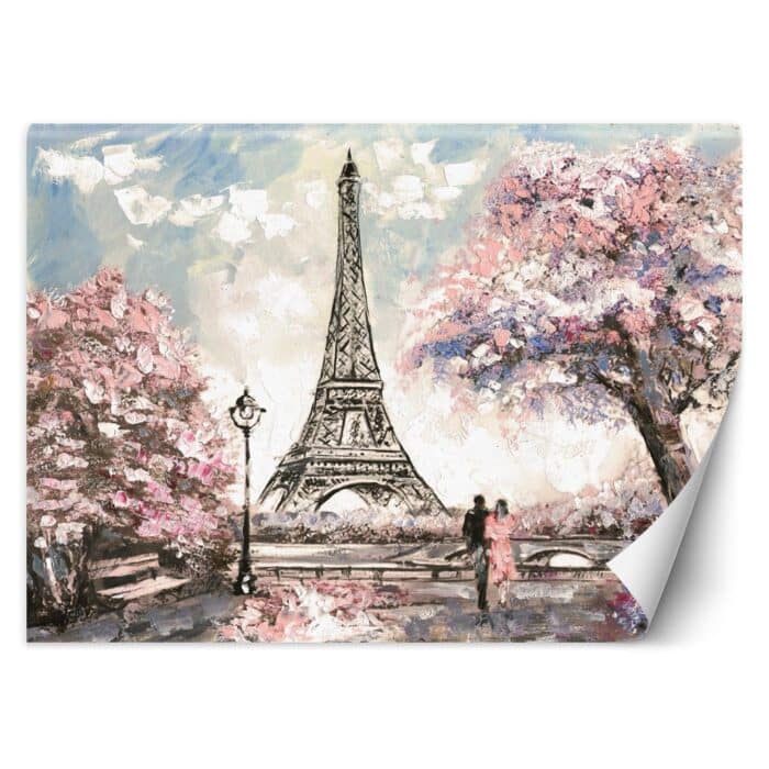 Fototapeta, Paryż Wieża Eiffla jak malowany różowy img_1