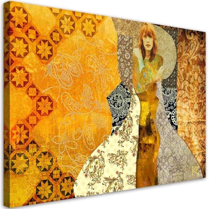 Obraz na płótnie, Klimt Kobieta na ozdobnym tle img_1