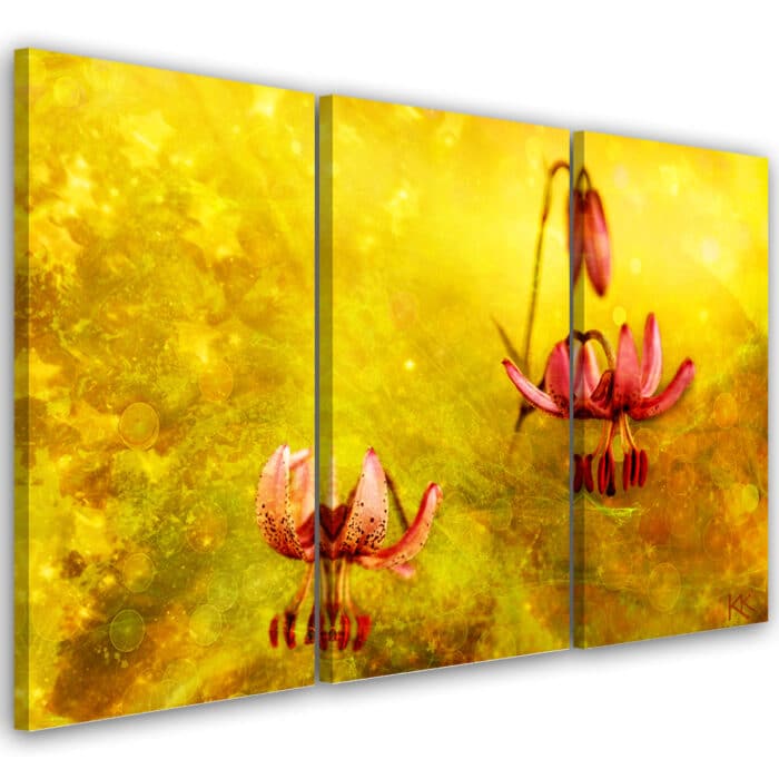 Obraz trzyczęściowy na płótnie, Zwiędłe tulipany kwiaty img_1