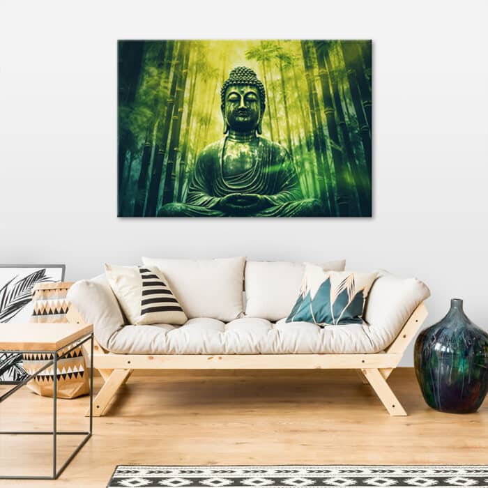 Obraz na płótnie, Budda i bambusy zen img_2