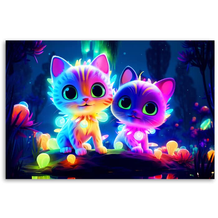 Obraz Deco Panel, Śliczne koty neonowe img_3