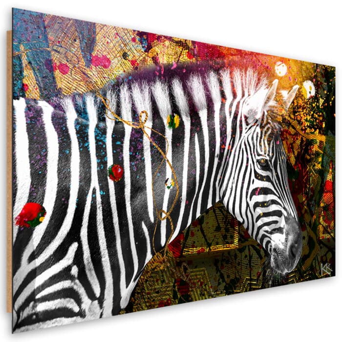 Obraz Deco Panel, Zebra na kolorowym tle img_1