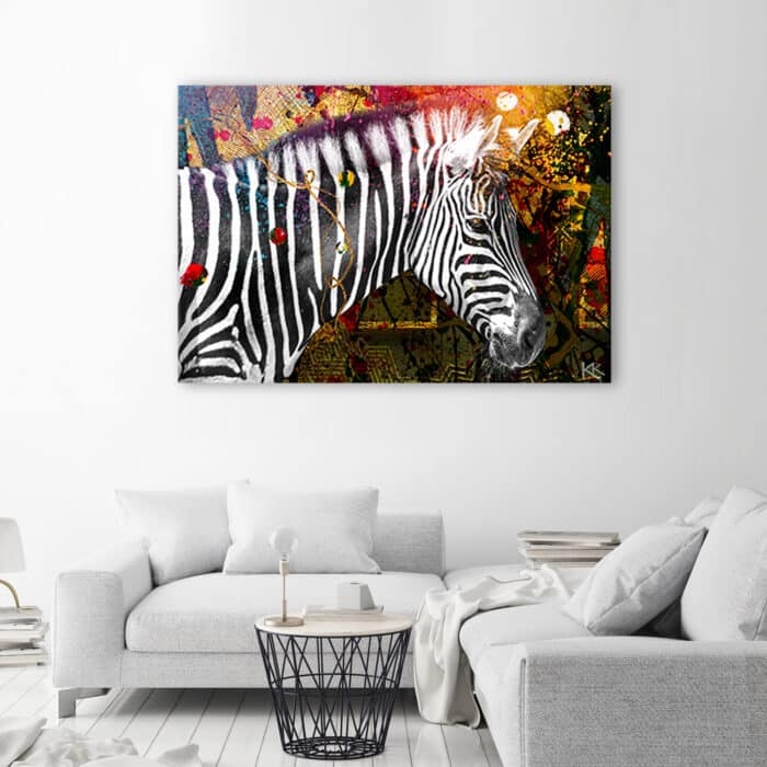 Obraz Deco Panel, Zebra na kolorowym tle img_2
