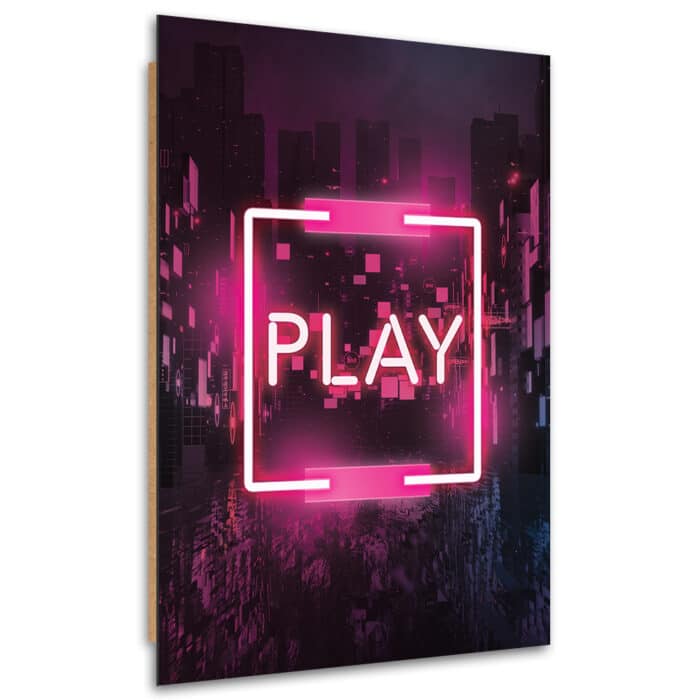 Obraz Deco Panel, Różowy napis PLAY dla gracza img_1