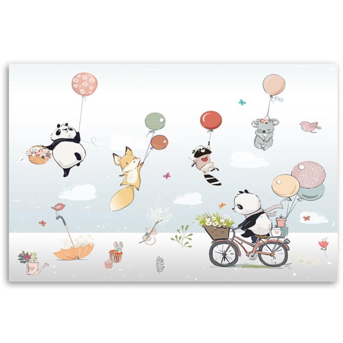 Obraz Deco Panel, Kolorowe zwierzątka z balonikami img_3