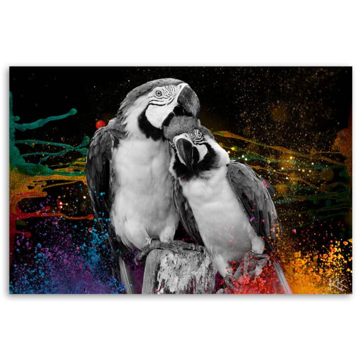 Obraz na płótnie, Kolorowe papugi abstrakcja img_3