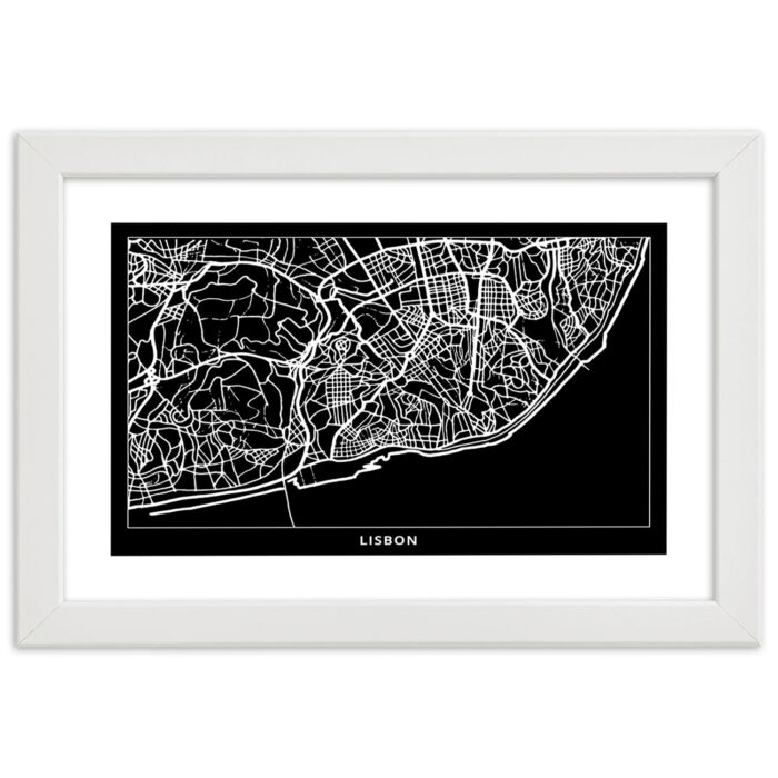 Obraz w ramie, Plan miasta Lizbona img_3