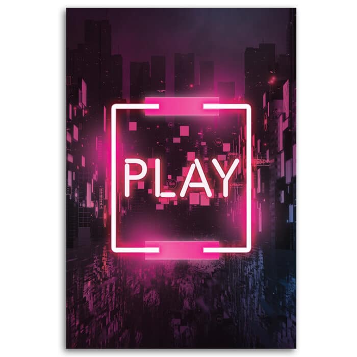 Obraz Deco Panel, Różowy napis PLAY dla gracza img_3