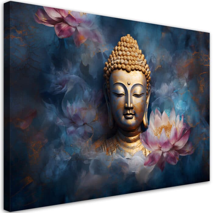 Obraz na płótnie, Budda i kwiaty zen img_1