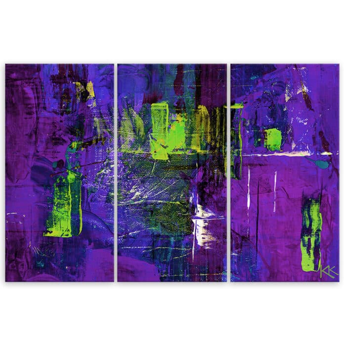 Obraz trzyczęściowy Deco Panel, Fioletowa abstrakcja ręcznie malowana img_3