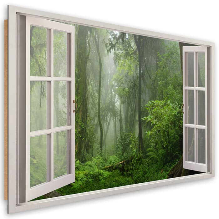 Obraz Deco Panel, Okno tropikalny las dżungla img_1