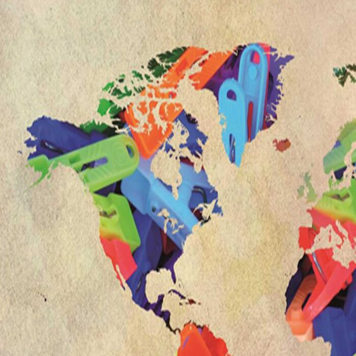 Parawan dwustronny obrotowy, Kolorowa mapa świata img_3