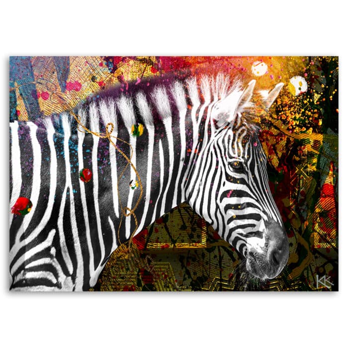 Obraz Deco Panel, Zebra na kolorowym tle img_3