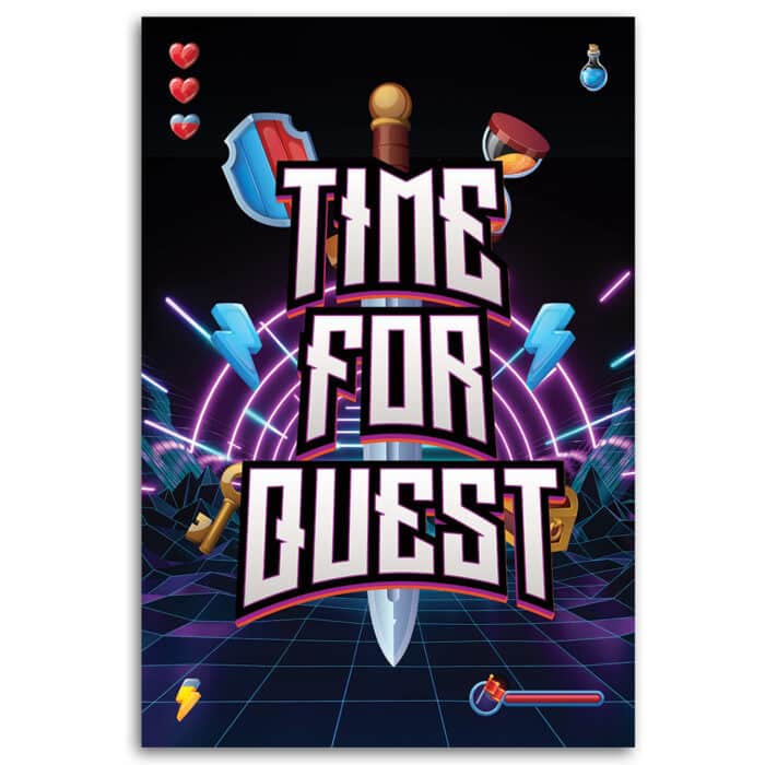 Obraz na płótnie, Napis Time for quest dla graczy img_3